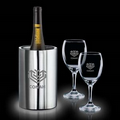 3 Piece Jacob Wine Cooler Set w/ 2 Carberry Wine Glasses